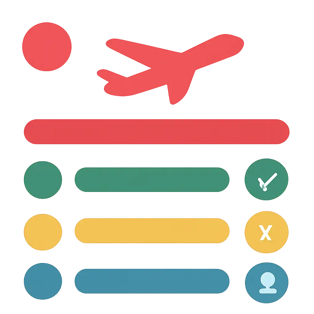 Infographic comparing options using coloured bars and icons only, no text or labels, flat design, How Aviator Works