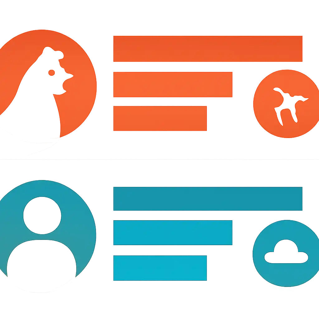 Infographic comparing options using coloured bars and icons only, no text or labels, flat design, How Chicken Road Works