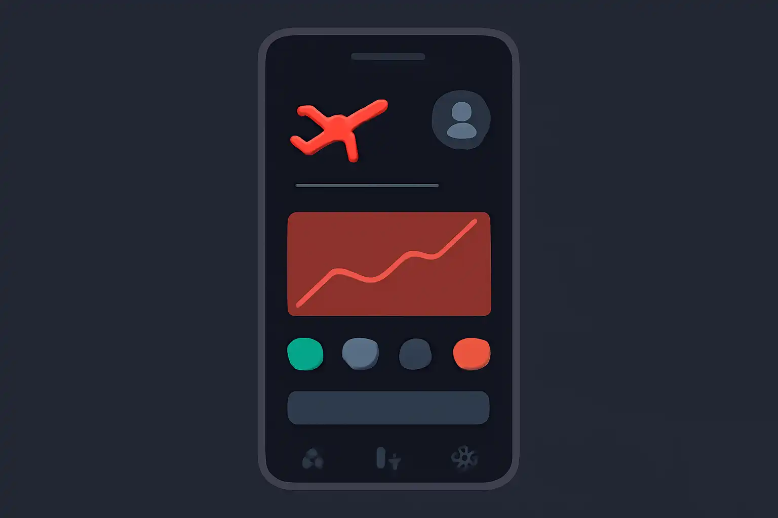 Detail screen: aviator predictor, mobile-first UI mockup, dark theme