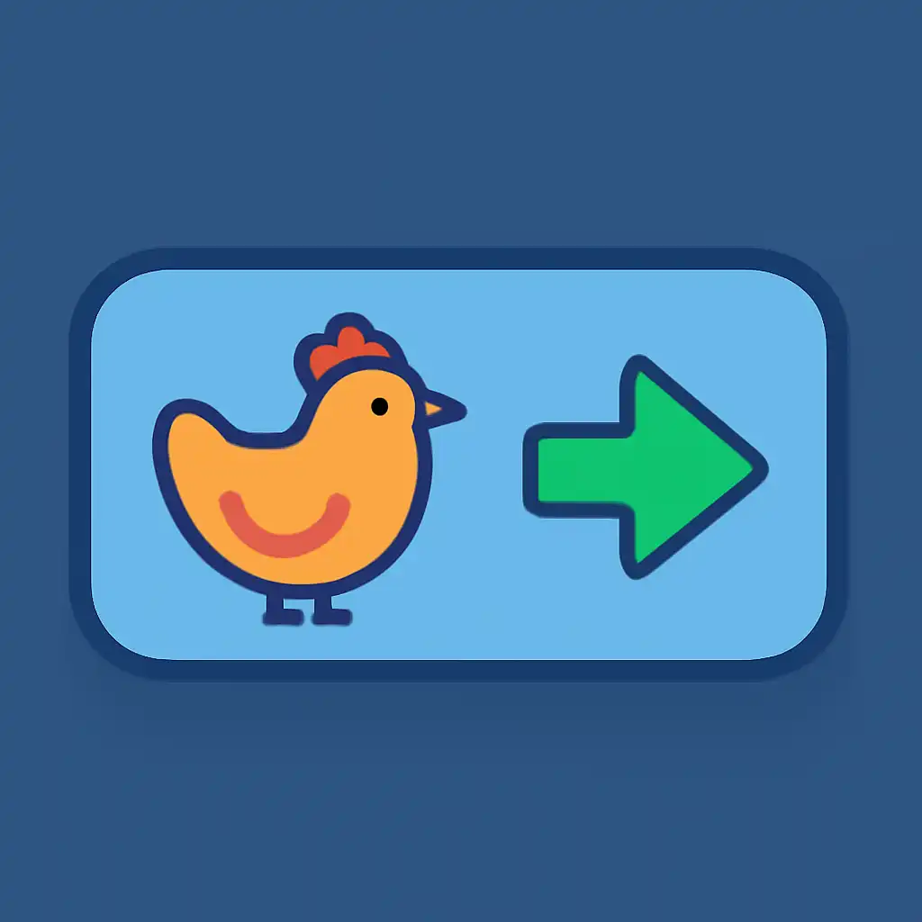 Close-up of button or form field for chicken road game