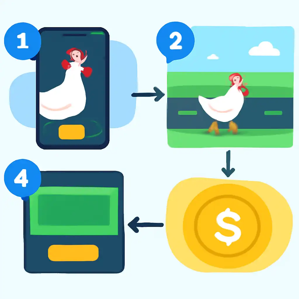 Annotated step diagram: chicken road process with numbered callouts