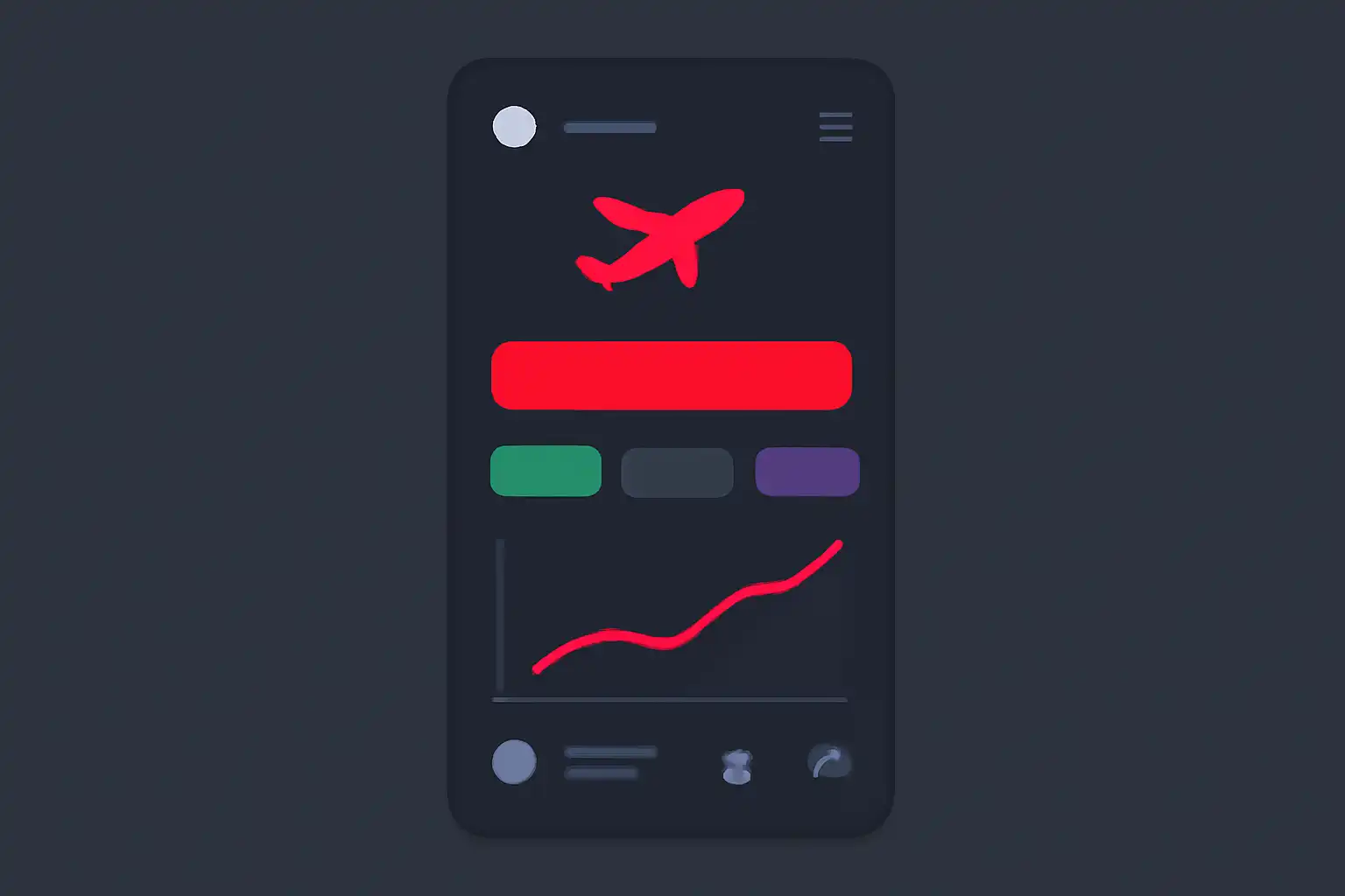 Detail screen: aviator, mobile-first UI mockup, dark theme