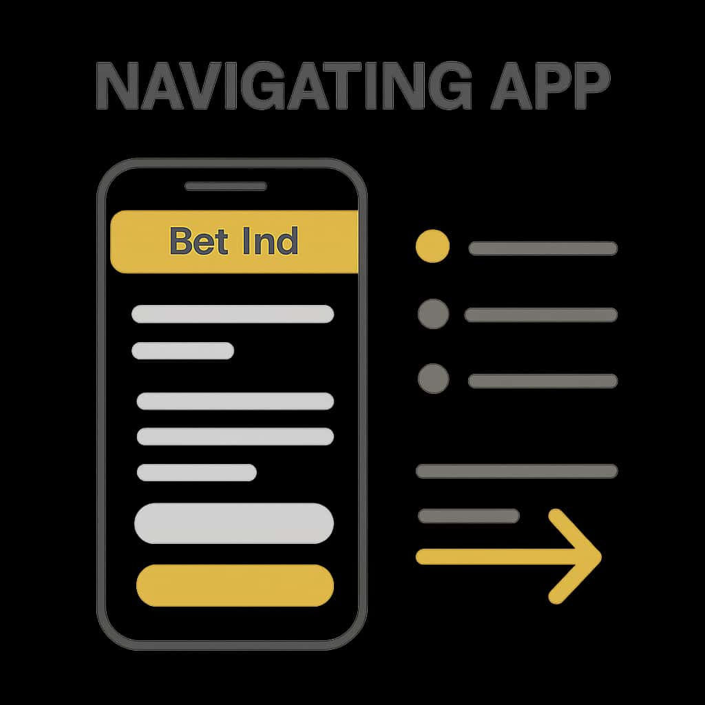 An illustration detailing features of the Bet Ind App.